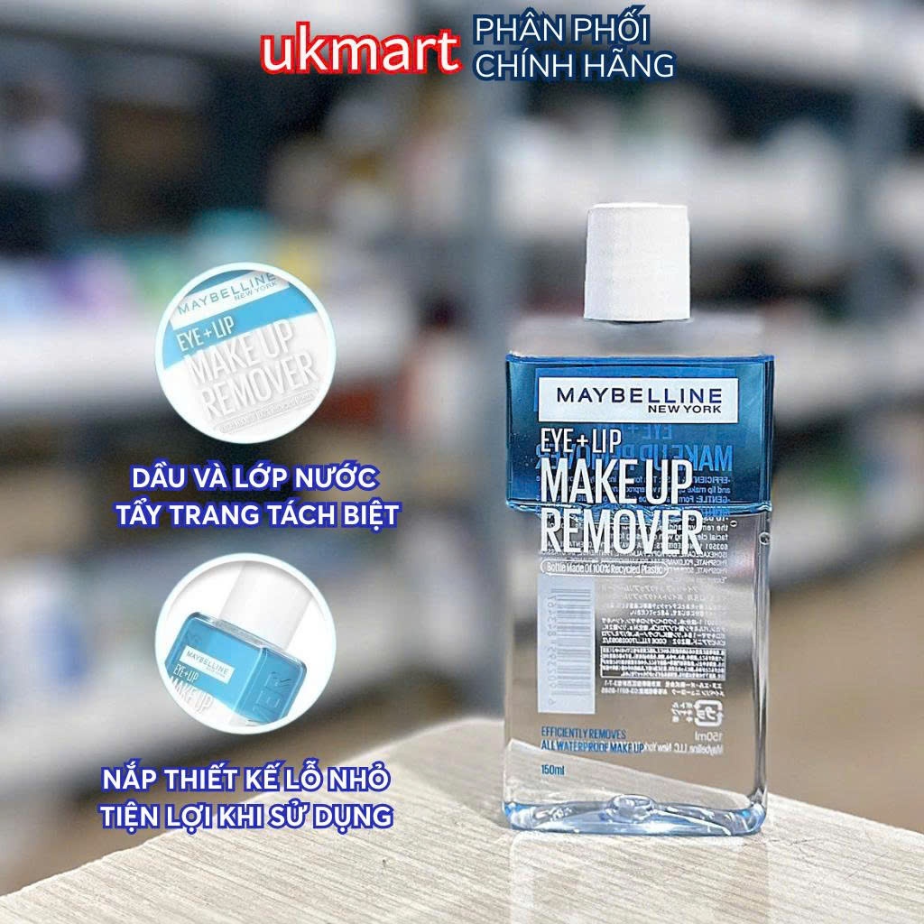 Tẩy Trang Mắt Môi Chuyên Dụng Maybelline New York Eye & Lip Makeup Remover 40ml - 150ml
