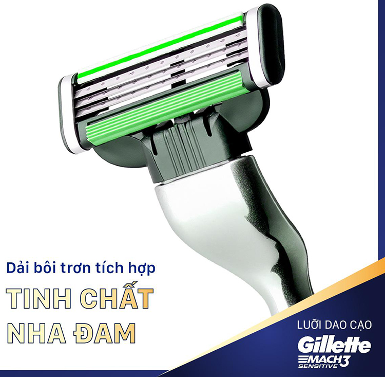 Lưỡi Dao Gillette Mach3 Sensitive Vỉ 4 Lưỡi