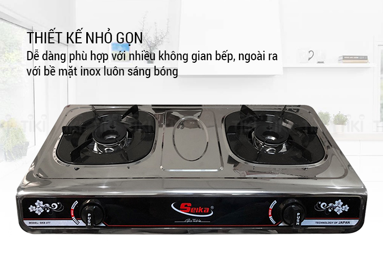 Bếp Gas Đôi Toàn Thân Inox Seika SKB277 - Hàng Chính Hãng