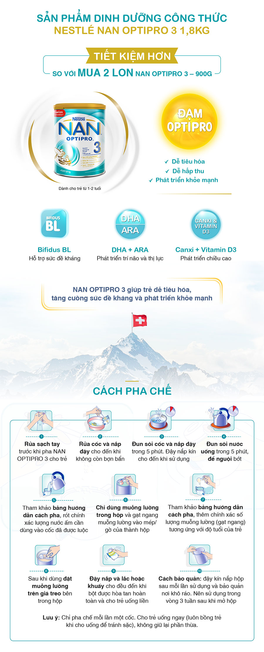 Sữa Bột Nestle Nan Optipro 3 (1.8 Kg)