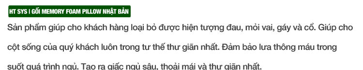 Gối ngủ cao su non HT SYS - Gối cao su non Memory Foam Nhật Bản - Gối giúp ngủ nhanh , chống mỏi vai gáy - Hàng Chính Hãng