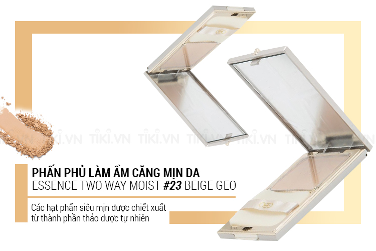 Phấn Phủ Làm Ẩm Căng Mịn Da Essence Two Way Moist #23 Beige Geo