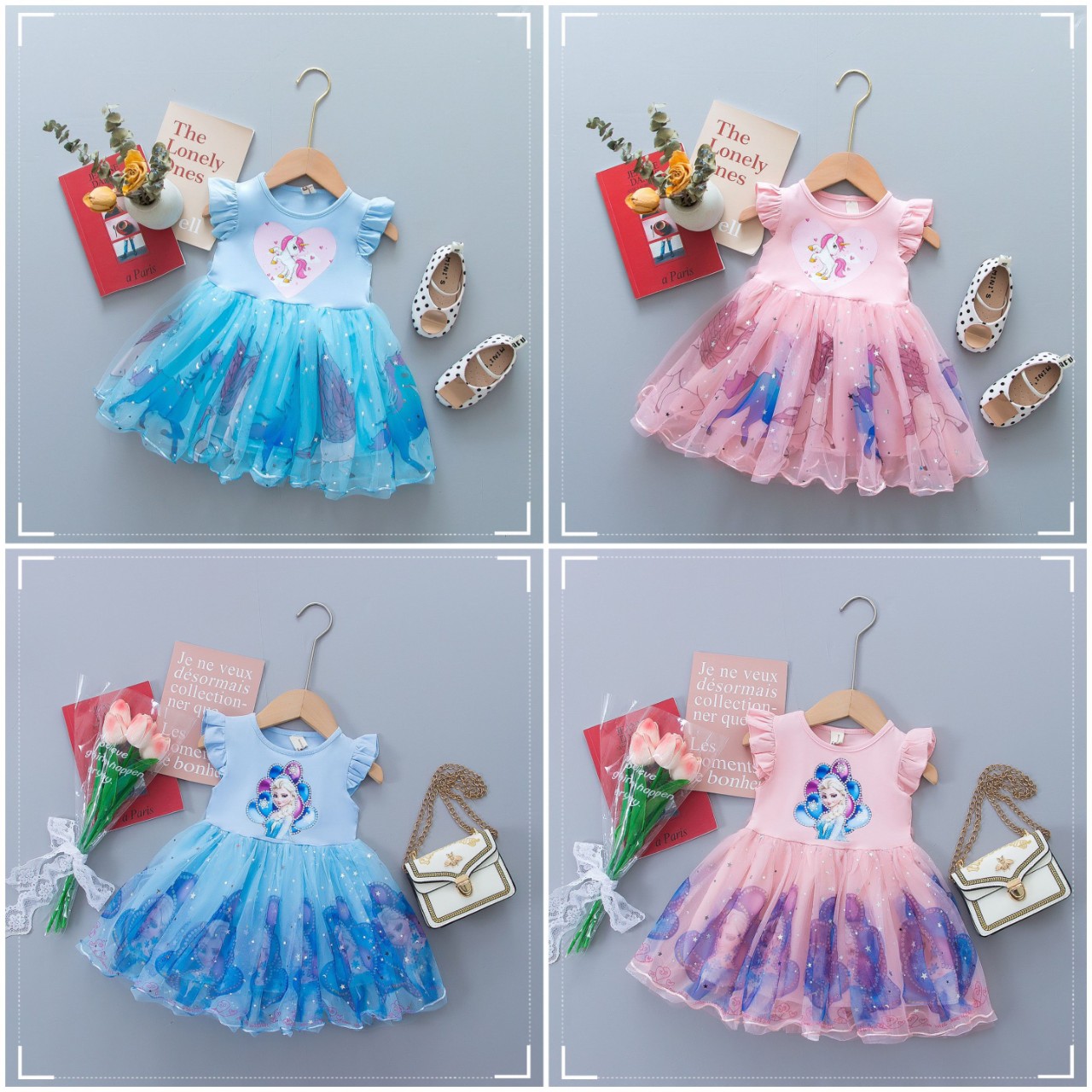 Váy đầm công chúa Elsa cho bé depxinh 18 tuổi
