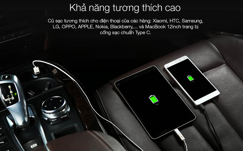 Sạc Xe Hơi Xiaomi 2 cổng USB