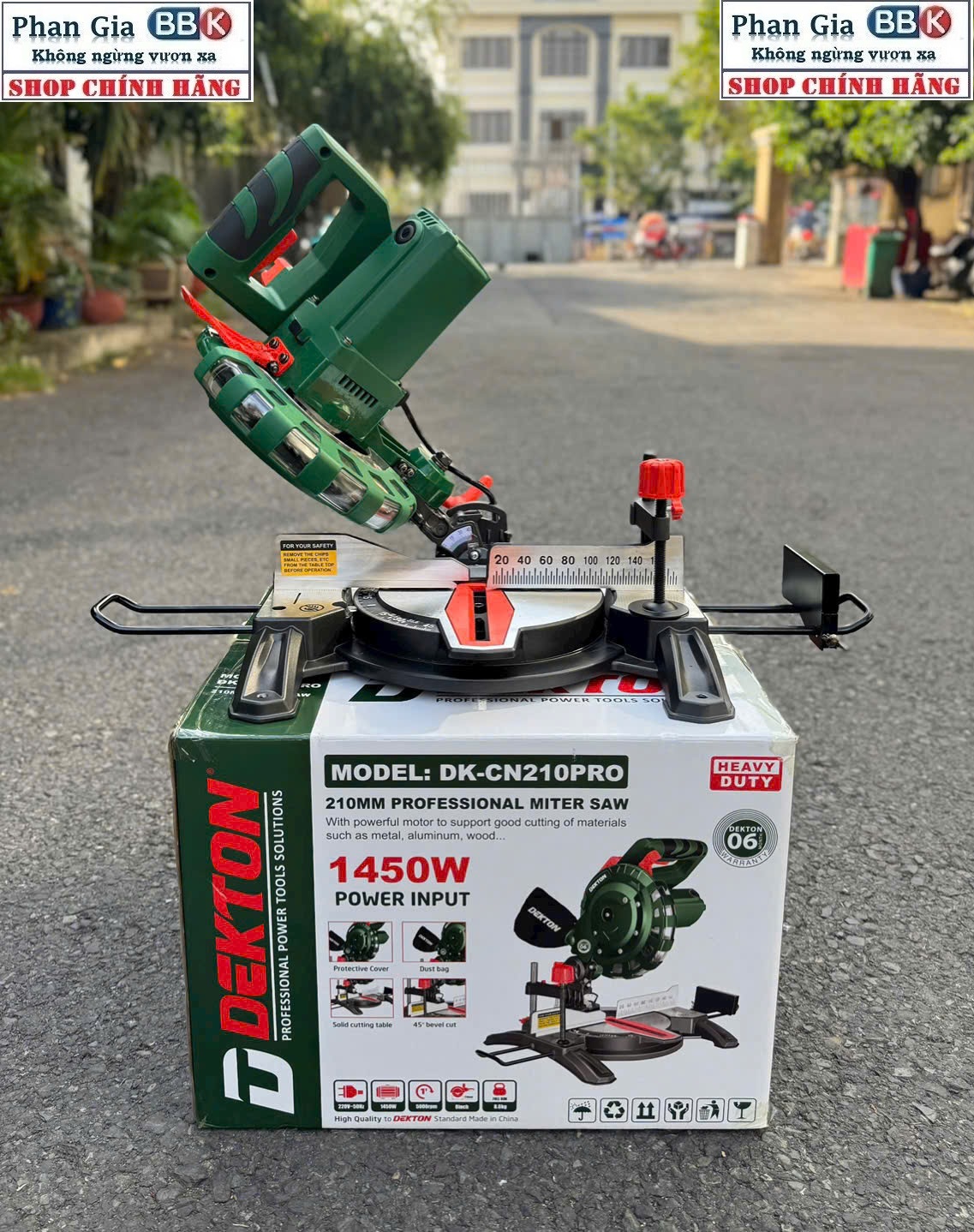 Máy Cắt Nhôm DEKTON DK-CN210PRO – 1450W – Cắt Nghiêng 45° Chính Xác – Tặng Lưỡi Cắt 80R – Bảo Hành 12 Tháng