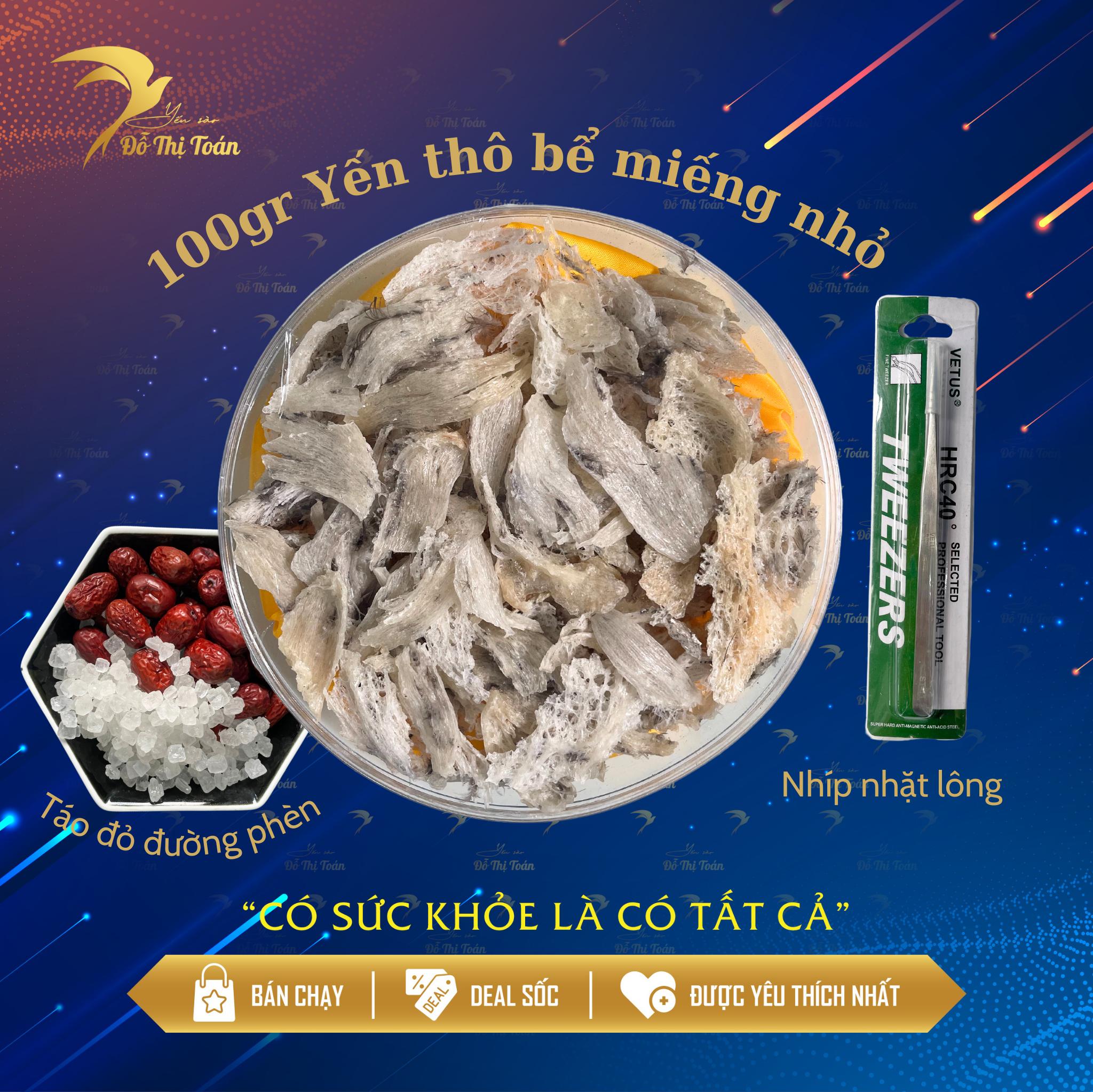 YẾN THÔ BỂ NHỎ HỘP 100GR - YẾN SÀO ĐỖ THỊ TOÁN - YẾN THÔ MẢNH NHỎ NHIỀU SỢI VÀ SƠ MƯỚP - TĂNG CƯỜNG SỨC ĐỀ KHÁNG - GIÁ TIẾT KIỆM