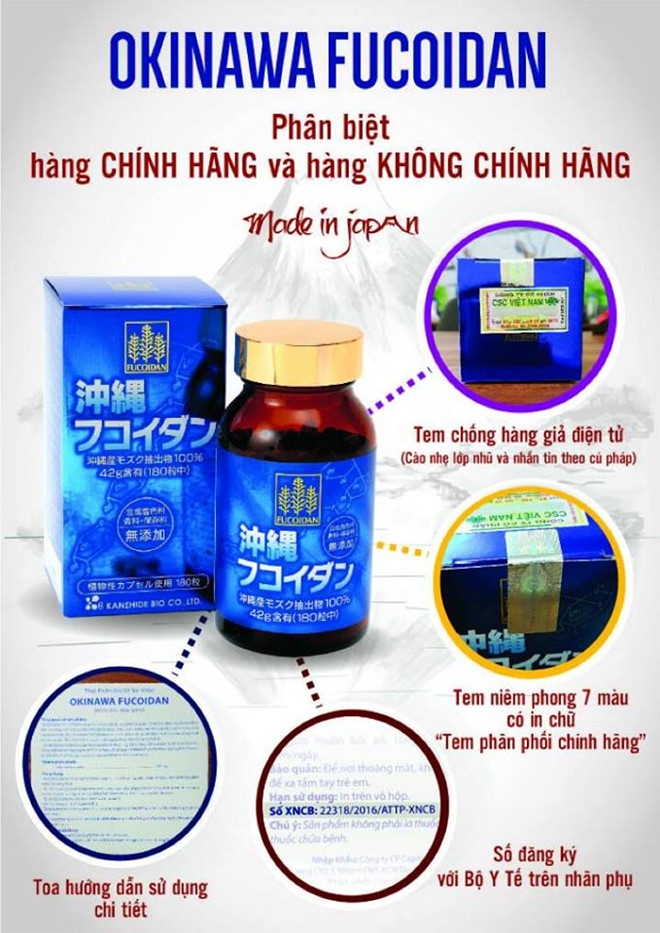 Viên Uống Kanehide Bio Fucoidan Okinawa Hộ Trợ Ức Chế Tăng Trưởng Tế Bào Ung Thư - Hộp 180 Viên
