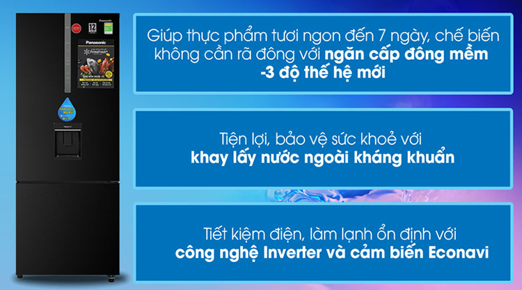 Tủ lạnh Inverter Panasonic NR-BX460WKVN (410L) - Hàng chính hãng - Chỉ giao tại Hà Nội