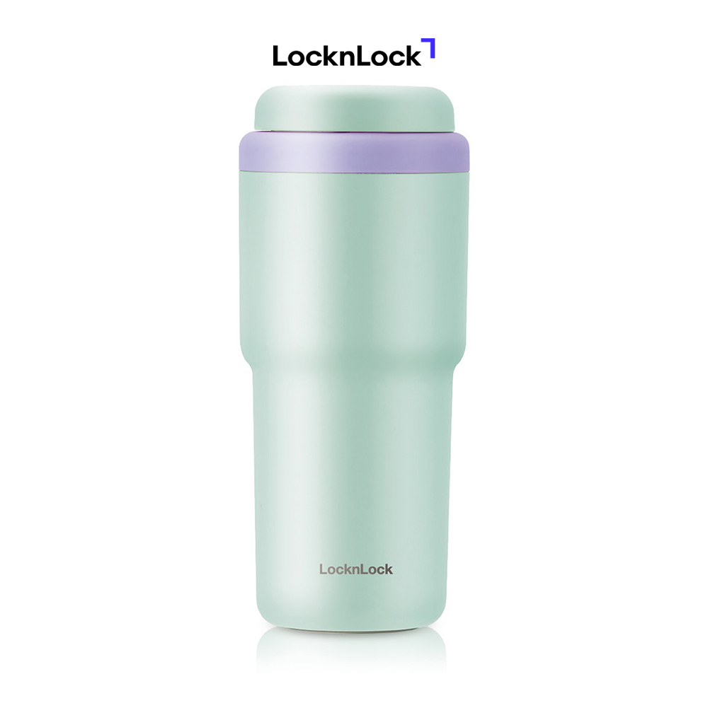 Bình giữ nhiệt LocknLock Daily Macaron LHC3292 – Nắp mở một chạm – Dung tích 480ML – Màu xanh