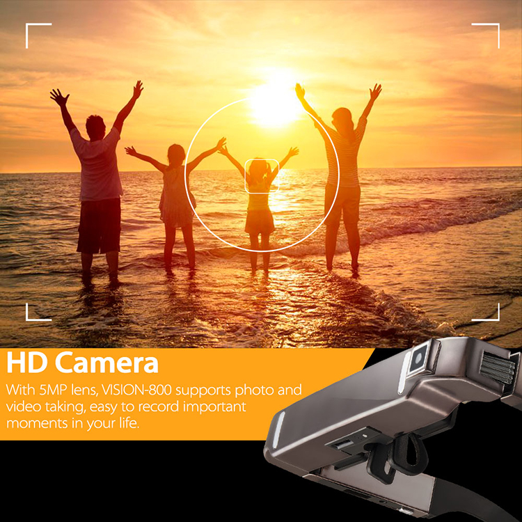 VISION-800 Smart Android WiFi Glasses 80 Inch Virtual Wide Screen Video Glasses Portable 3D Glasses Private Theater with