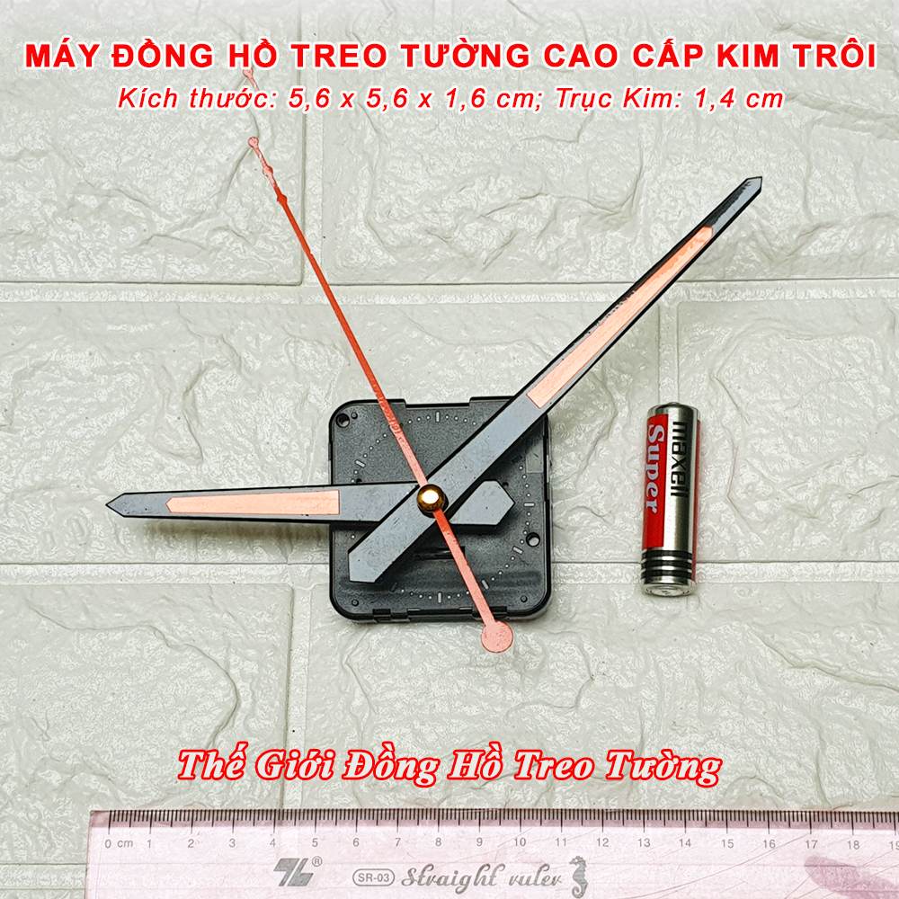 Máy Đồng Hồ Eastar Kim Trôi Độ Chính Xác Cao – Bộ Kim Đao thân Kim màu Đen có Dạ Quang màu Cam – Kèm theo Pin Maxell.