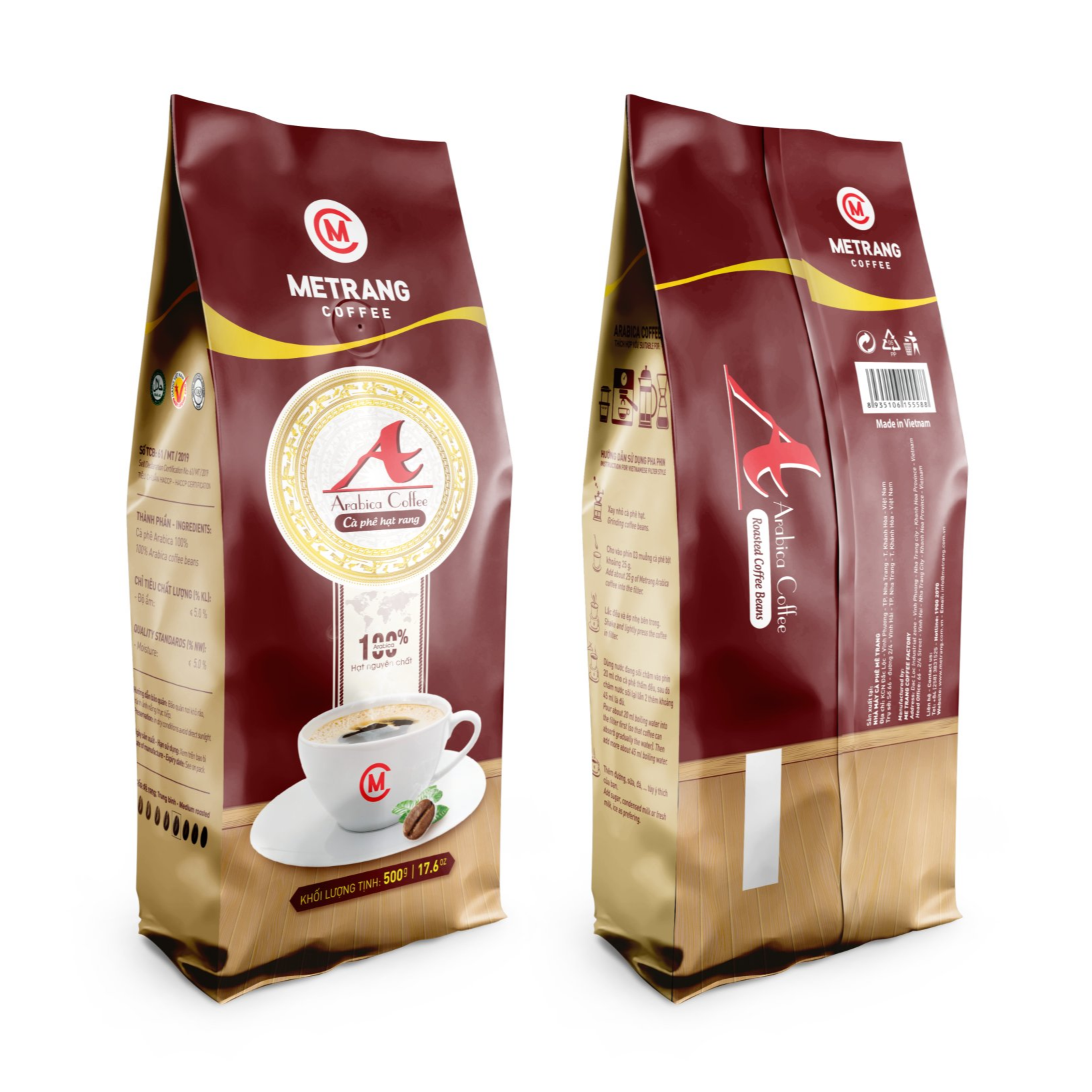 Cà Phê Mê Trang Arabica Túi Hạt 500G