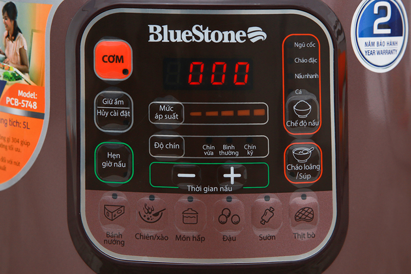 Nồi Áp Suất Điện Tử Bluestone PCB-5748 (5.0L) - Hàng Chính Hãng