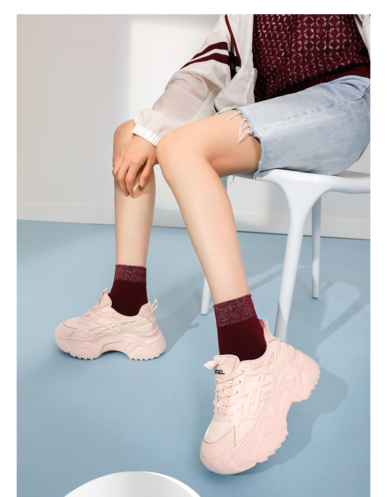 Giày thể thao chunky nữ CAMEL Giày sneaker A13289615 đế dày thoải mái cho nữ