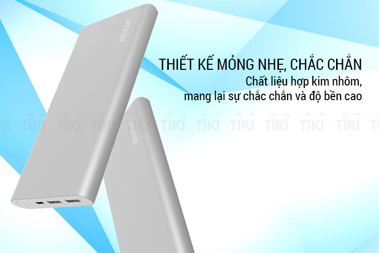Pin Sạc Dự Phòng Polymer Eveready 10000mAh Silver