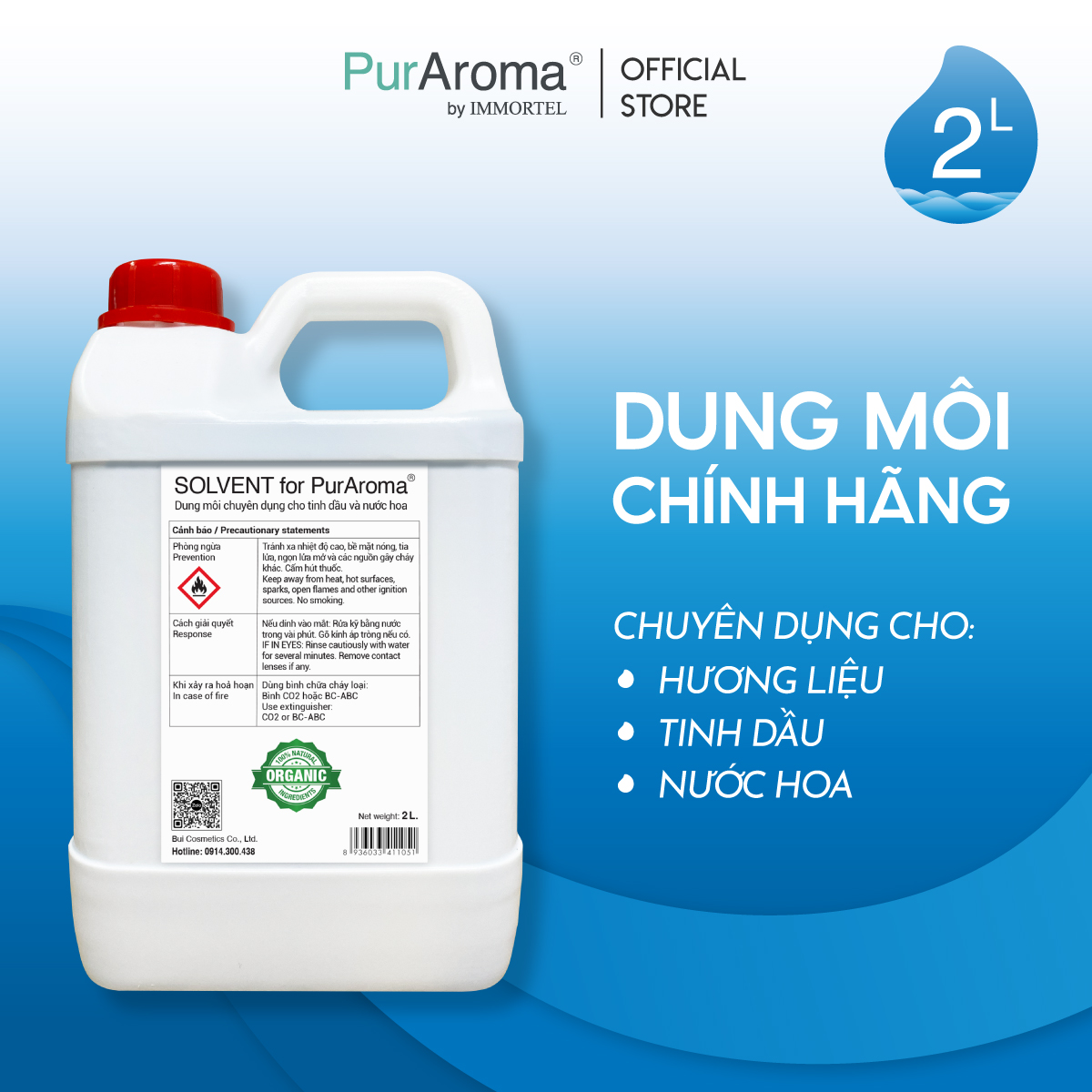 Dung Môi PurAroma Chuyên Dụng Cho Tinh Dầu Và Nước Hoa - 500mL 1L 2L - Chính Hãng Pháp