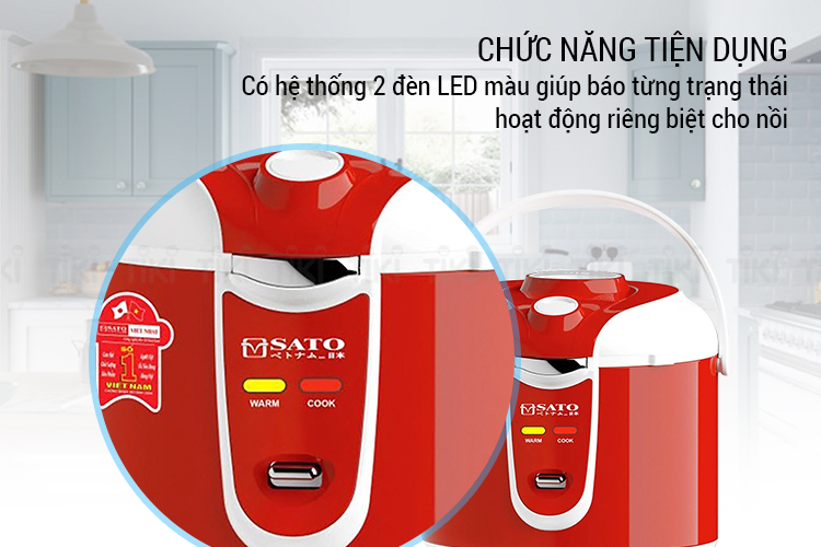 Nồi Cơm Điện Nắp Gài Sato S18-90A-18L (1.8L) - Hàng chính hãng