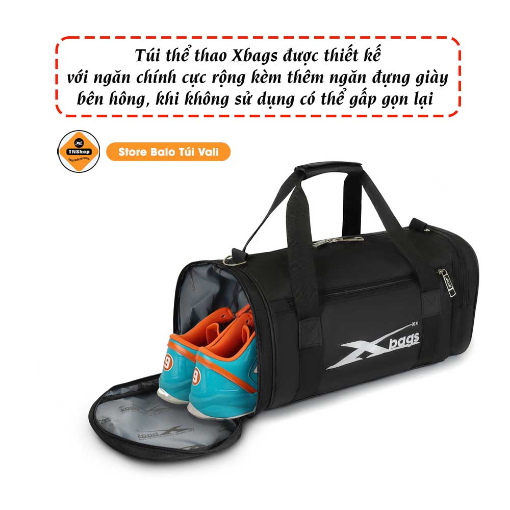 Túi Trống Đen Cao Cấp – Túi Xách Thể Thao, Túi Du Lịch Có Ngăn Đựng Giày Xbags XB 6001 – Hiện Đại, Sang Trọng, Tiện Dụng!