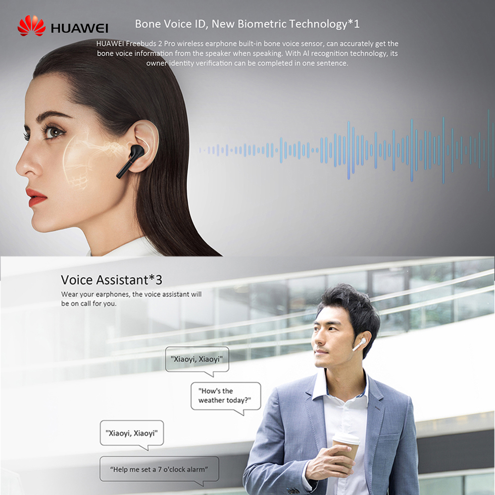 HUAWEI FreeBuds 2 Pro Wireless Earphone Bone Voice ID Smart Voice Control Wireless Charge BT5.0 IP54 Waterproof
