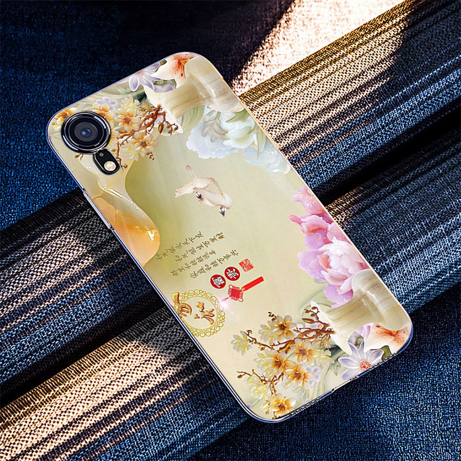 Ốp điện thoại kính cường lực cho máy iPhone XS MAX - ngọc hoa MS NGHOA023
