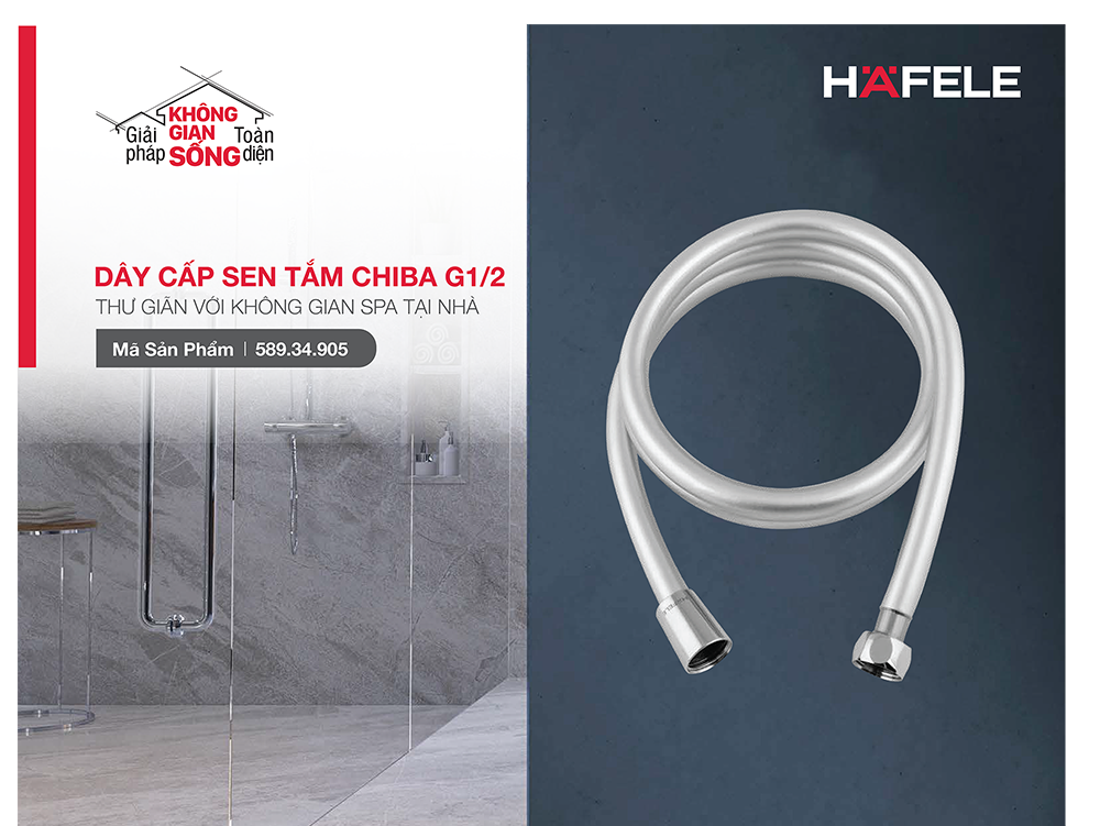 Dây cấp sen tắm Chiba Hafele G1/2 589.34.905 (Hàng chính hãng)
