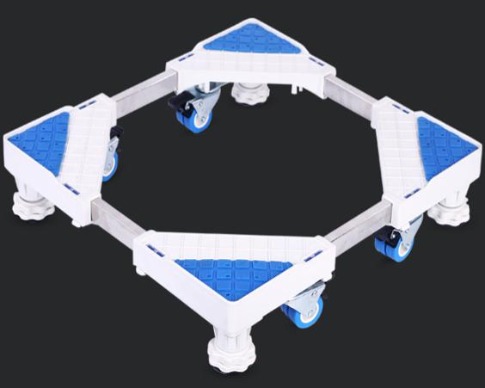 Beishi (beishi) reinforced mobile washing machine base frame bracket refrigerator base frame Siemens beauty Haier Little Swan increased moisture DZ-4L4J (4 fixed feet + 4 double wheels)