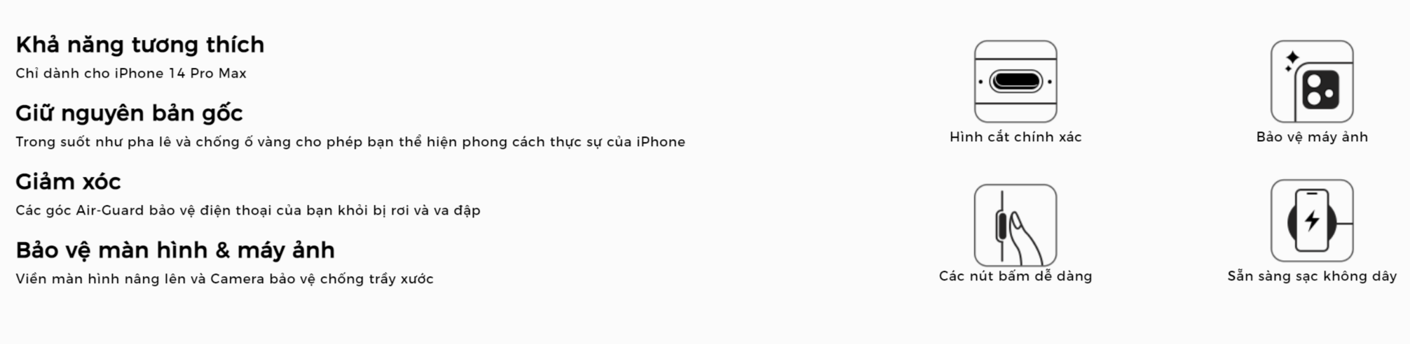 Ốp Lưng cho iPhone 14 Pro / iPhone 14 Pro Max ESR Project Zero Clear Case - Hàng Chính Hãng