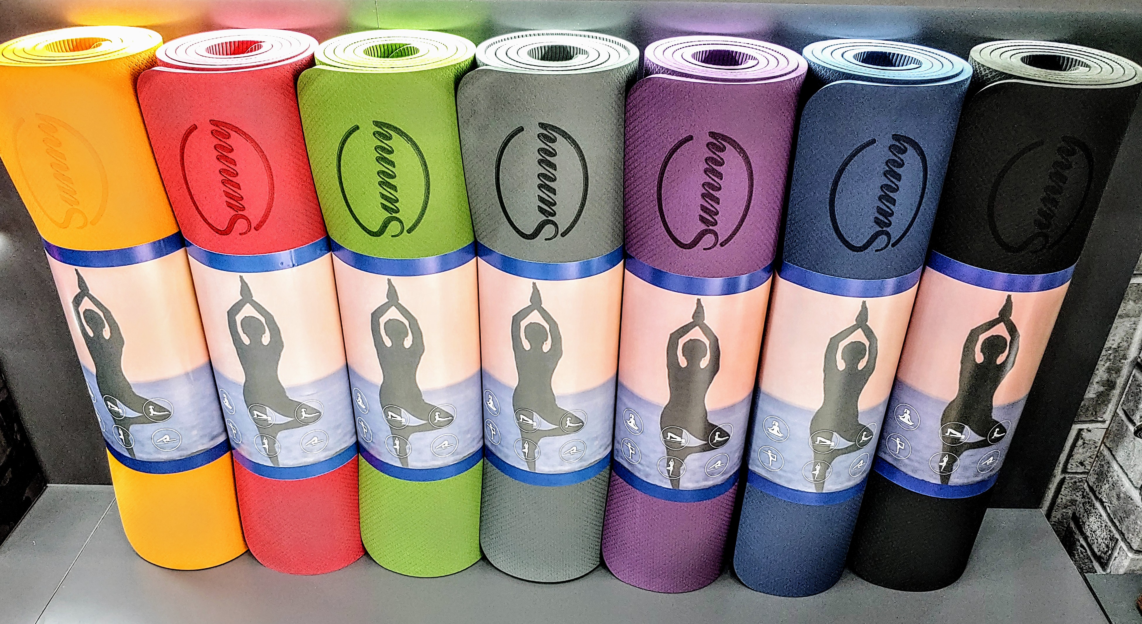 THẢM TẬP YOGA TPE ĐỊNH TUYẾN SUNNY 1 LỚP 8MM - TẶNG TÚI ĐỰNG THẢM YOGA