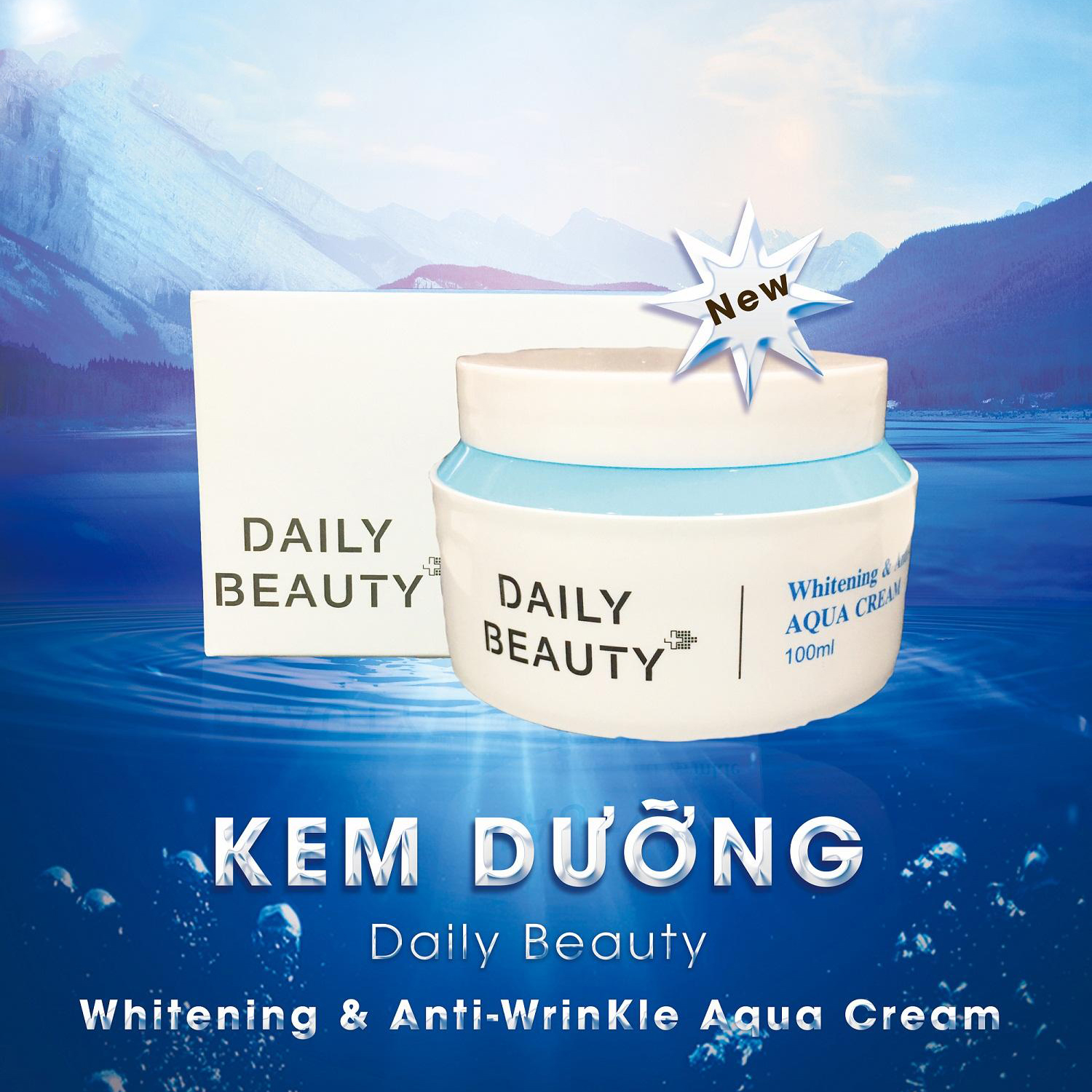 Kem dưỡng Daily Beauty Intensive Anti-WrinKle Aqua Cream R&B Việt Nam xuất xứ LB Hàn Quốc, chiết xuất 100% tự nhiên, cấp ẩm, xóa nhăn, dưỡng trắng, 100ml 1