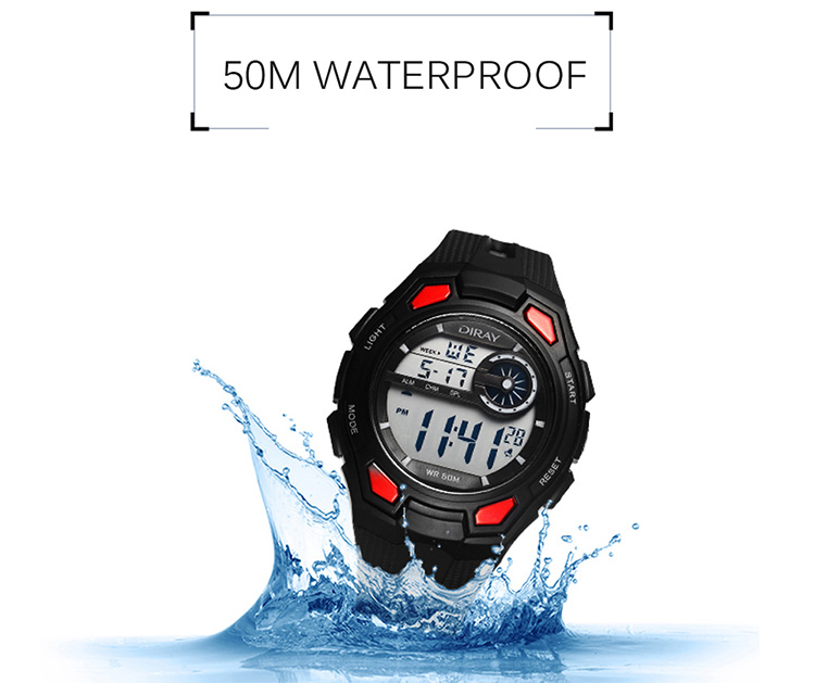 DIRAY 50M Water-resistant Large Dial Digital Men Watches Sport Wristwatches Luminous Military Relogio Masculino