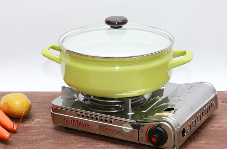 Nồi lẩu Thép Nippon phủ thủy tinh Fujihoro YAV-27HD.LG 27cm