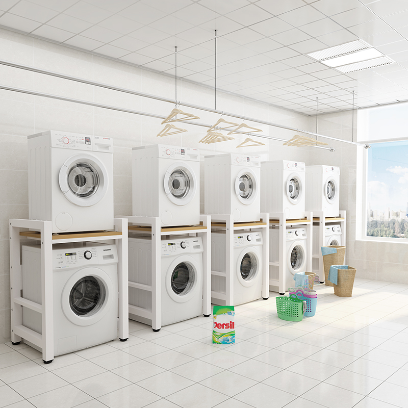 Kệ máy giặt máy sấy VANDO chịu tải tới 300kg, kệ để đồ nhà tắm khung thép dày dặn sơn tĩnh điện