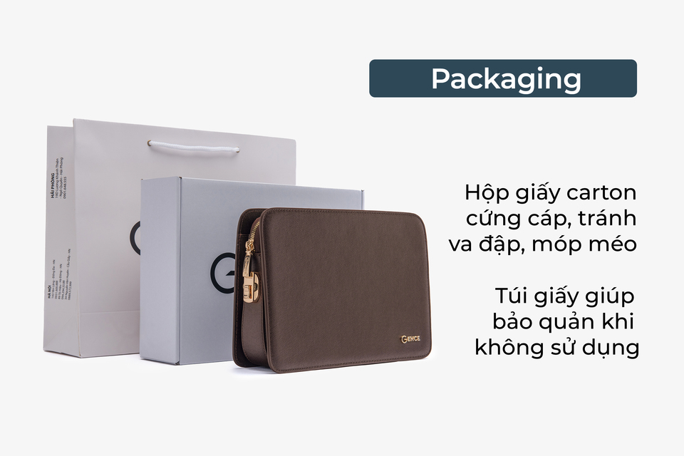 Ví Cầm Tay Clutch Da Nam Hàng Hiệu GENCE CK15 Da Bò Khóa Số Cao Cấp Màu Nâu