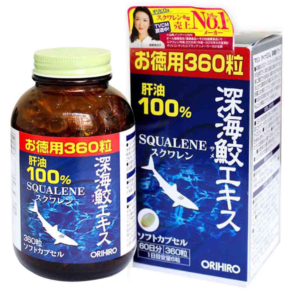 Combo viên uống hỗ trợ phòng ngừa tai biến đột quỵ Nattokinase và Dầu gan cá mập Orihiro Squalene Nhật Bản 2