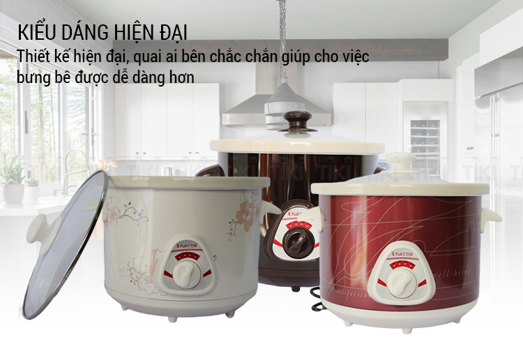 Nồi Tiềm Nấu Cháo Chậm Kho Cá Hầm Chưng Yến Đa Năng Full Cook (2,5 lít) - Màu Ngẫu Nhiên - Hàng Chính Hãng