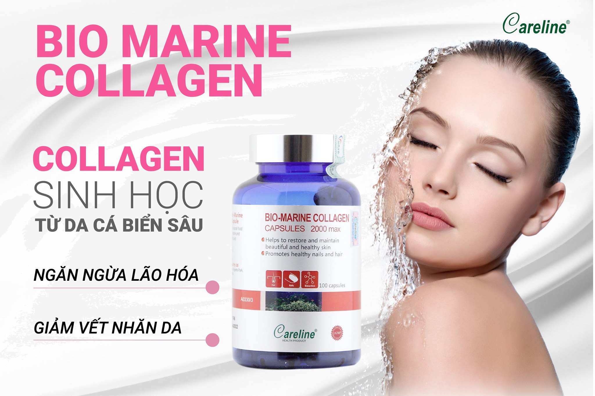 Viên Uống Careline Bio Marine Collagen 2000Mg Max Chống Lão Hoá, Giảm Nếp Nhăn 3