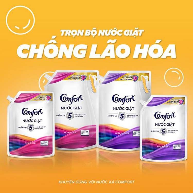Nước Giặt Chống Lão Hóa Comfort Hương Thời Thượng Túi 3,1kg