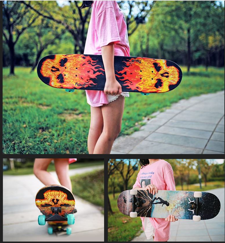 Ván Trượt Thể Thao 80cm (Tặng Túi đựng Ván)Skateboard Mặt Nhám Cao Cấp Gỗ Phong Ép 7 Lớp Cơ Bản Và Chuyên Nghiệp 12