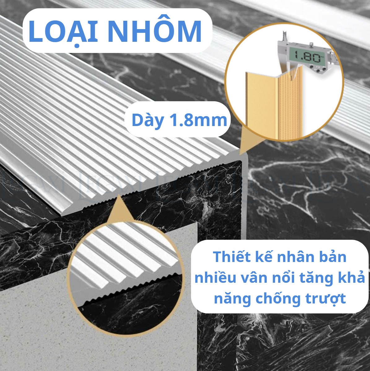 Miếng dán cầu thang bậc thềm chống trượt hình chữ L bám dính chống thấm nước ma sát lớn Legaxi