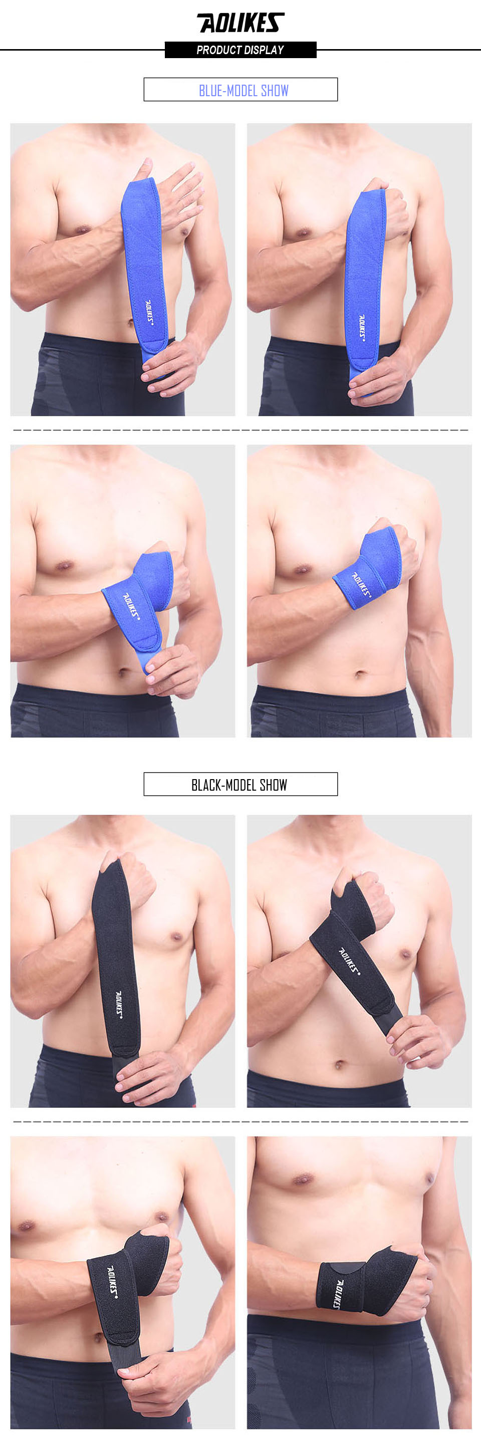 Quấn Nẹp Cổ Tay Bảo Vệ Hỗ Trợ Xương Ống Khớp Cổ Tay Khi Tập Gym, Chơi Thể Thao Pressure Adjustable Wrist Support AOLIKES YE-7937