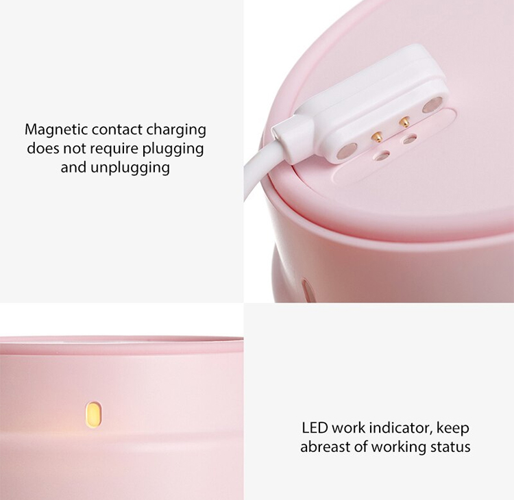 Xiaomi 17PIN Star Fruit Cup Portable Juicer 400ML Fruit Cup Magnetic charging 30 Seconds Of Quick Juice Suitable For - Pink
