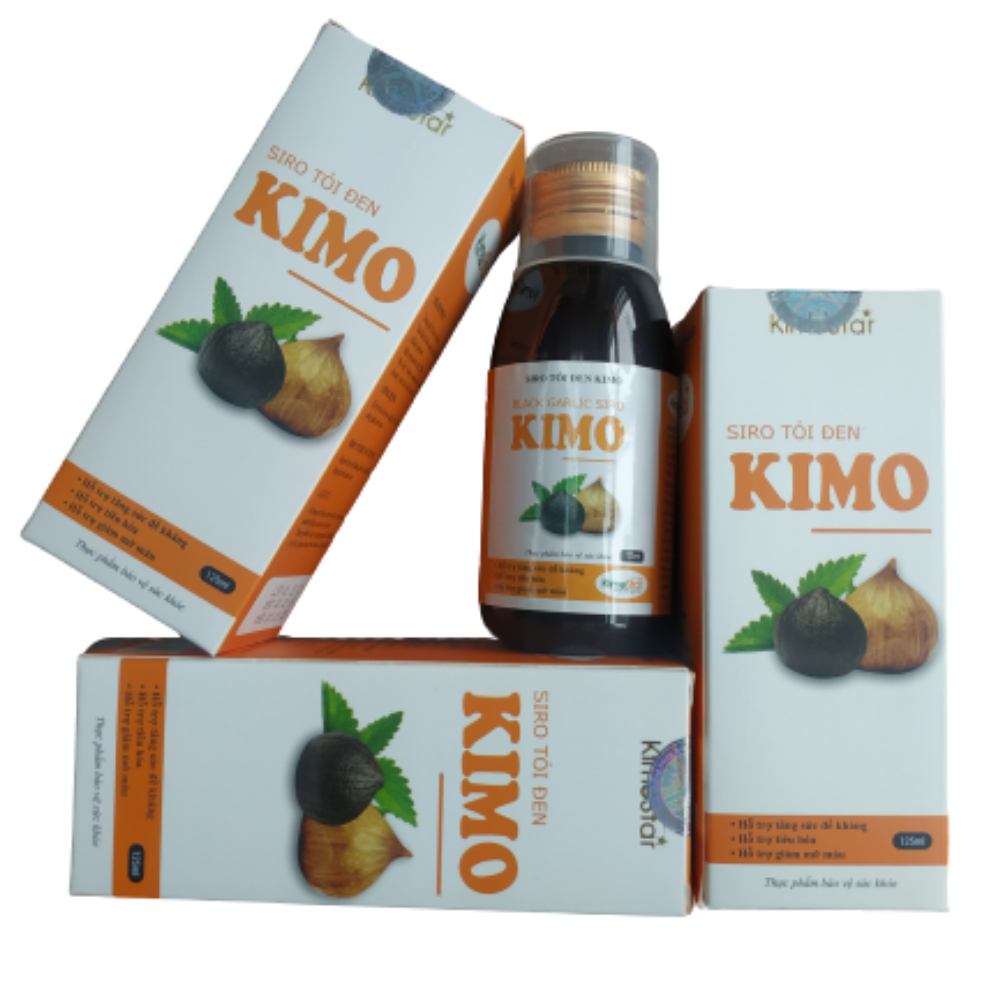 Combo cả nhà cùng khỏe (10 chai siro tỏi đen Kimo loại 125ml) - kháng sinh thiên nhiên từ tỏi đen, hương vị thơm ngon, tăng cường miễn dịch cho gia đình, an toàn cho cả trẻ nhỏ và thai phụ. 2