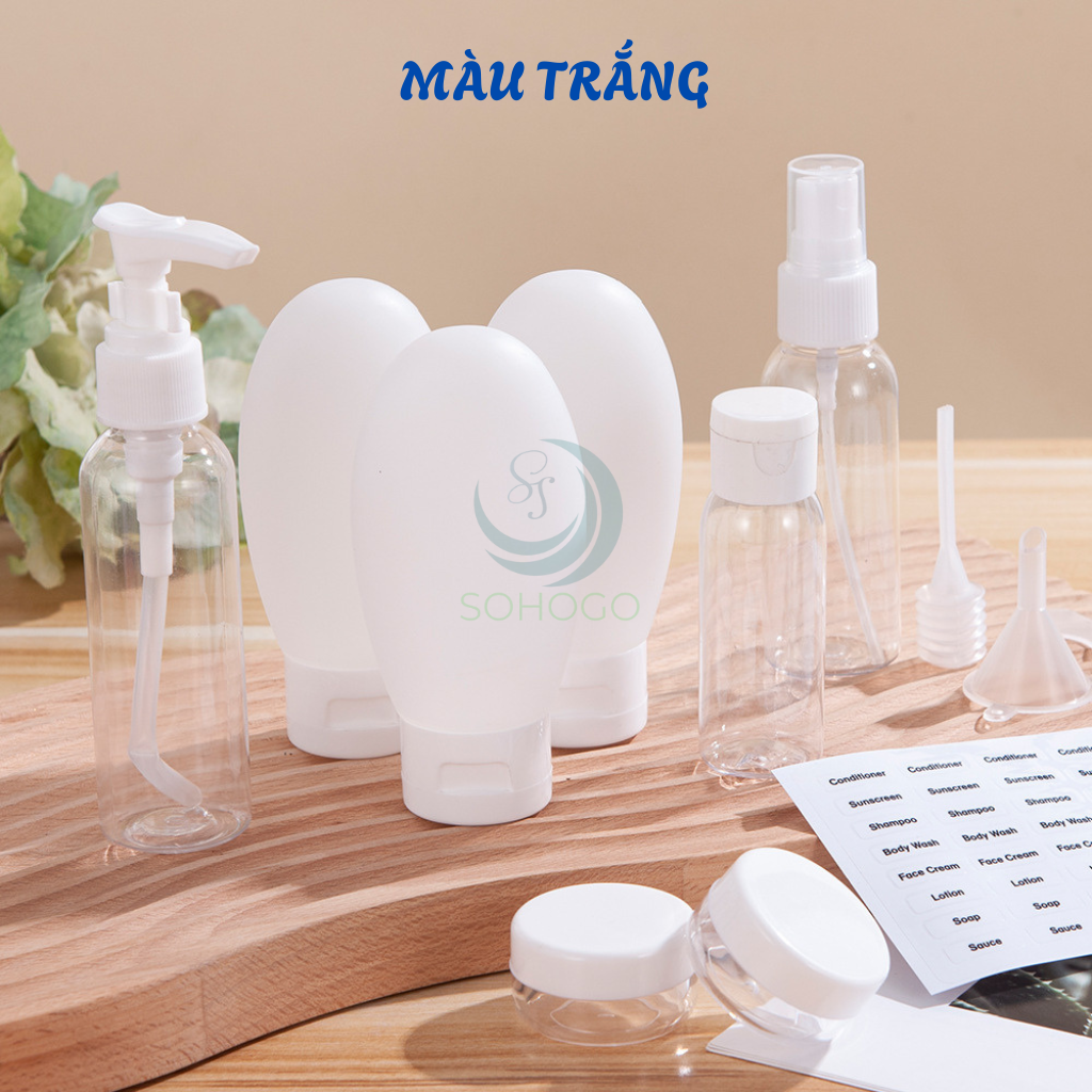 Bộ 11 Lọ Chiết Mỹ Phẩm Du Lịch Tiện Dụng Kèm Túi Đựng 11 Món- Chọn màu-Combo 11 Món Chai Chiết Du Lịch Cao Cấp – Silicone Mềm, Đa Dụng, Chuẩn Mang Lên Máy Bay