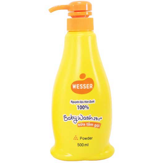 Sữa Tắm Gội Wesser 2In1 Hương Phấn 500Ml - Cam