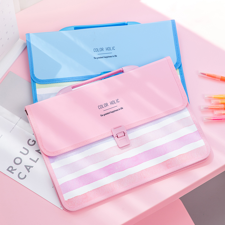 Cặp Học Sinh 2 Ngăn Deli CZ64902 - Kẻ Màu (giao ngẫu nhiên)