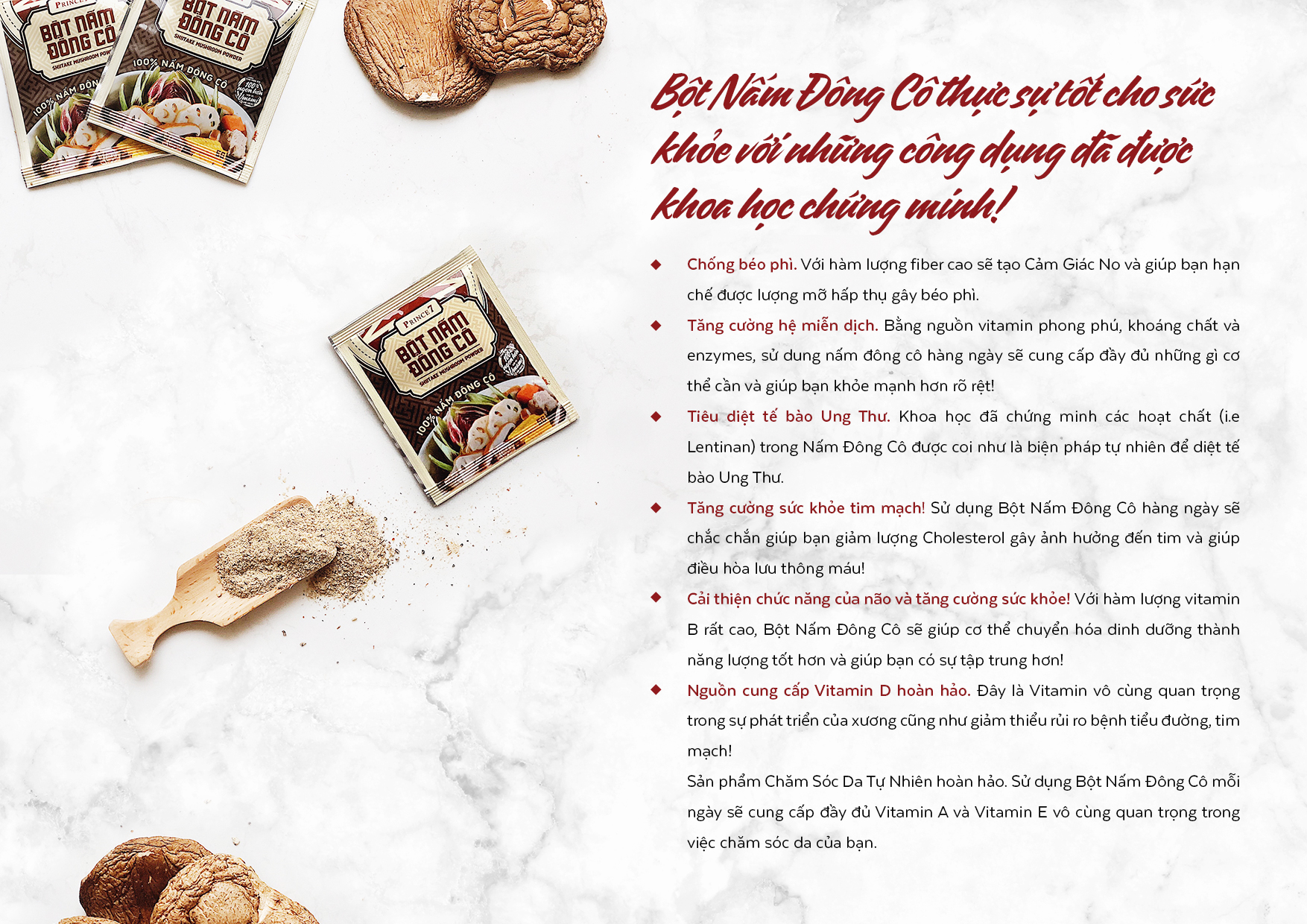 Bột nấm Đông Cô 100% Prince7