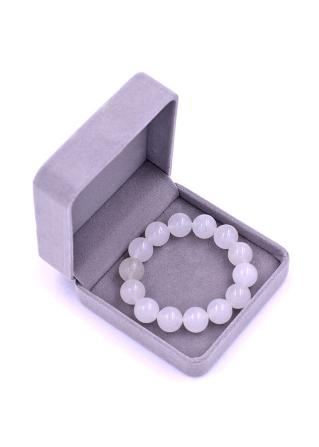 Chuỗi đeo tay đá thạch anh trắng 14 ly - Vòng chuỗi đeo tay đá phong thủy