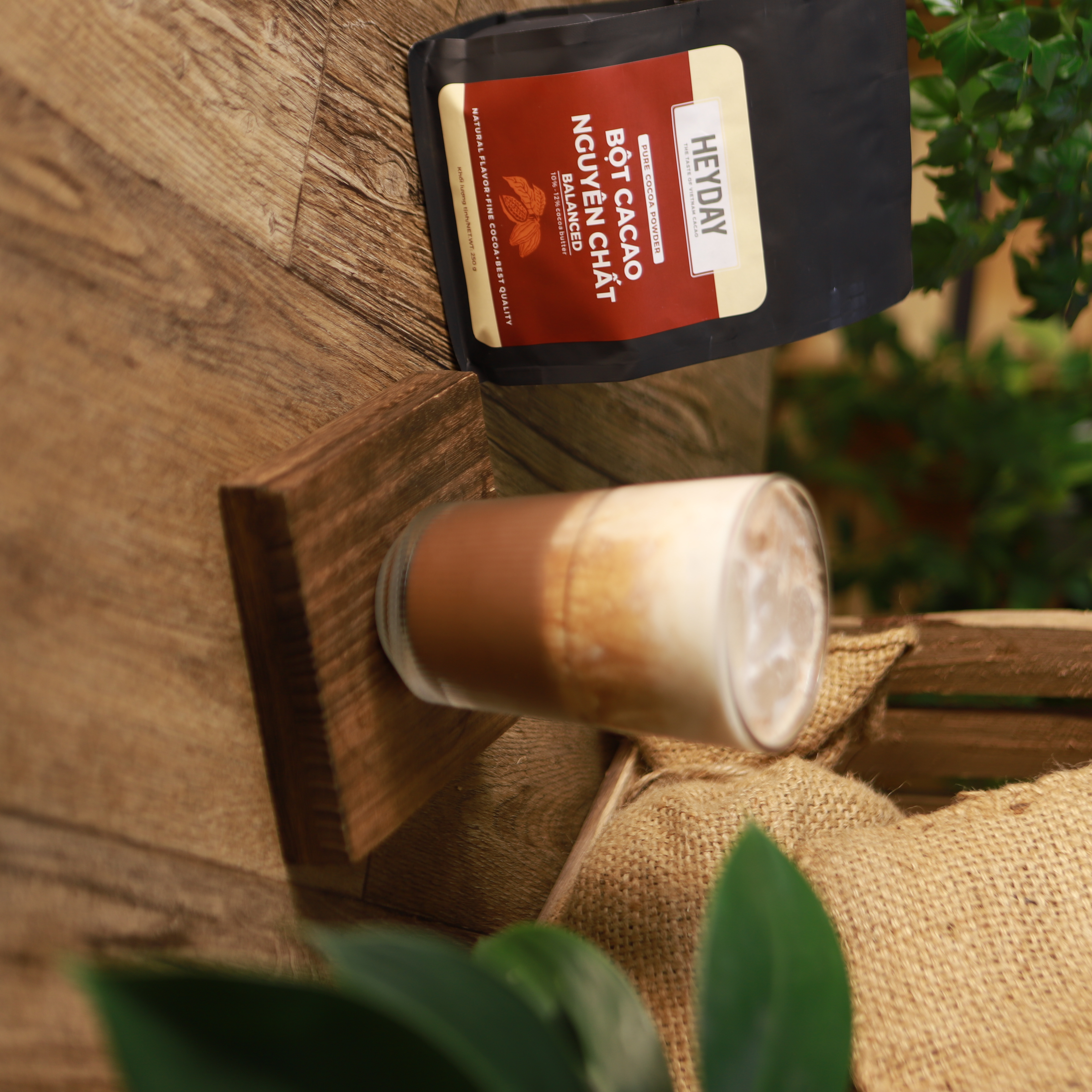 Bột cacao nguyên chất 100% Việt Nam - Dòng Balanced phổ thông túi 500g -  Chuyên dùng làm bánh, pha chế cho quán cà phê - Heyday Cacao
