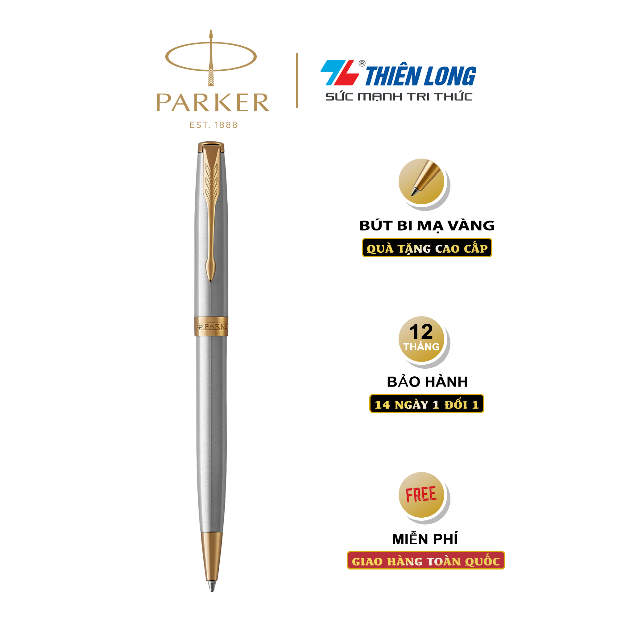 Bút bi cao cấp Parker Sonnet Đ-STAIN Steel GT TB-1950798