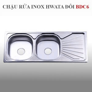 Bộ Chậu Rửa Chén Bát Inox 304 Có Chân HWATA 2 Hộc 1 Bàn - Hàng Chính Hãng nhiều kích thước